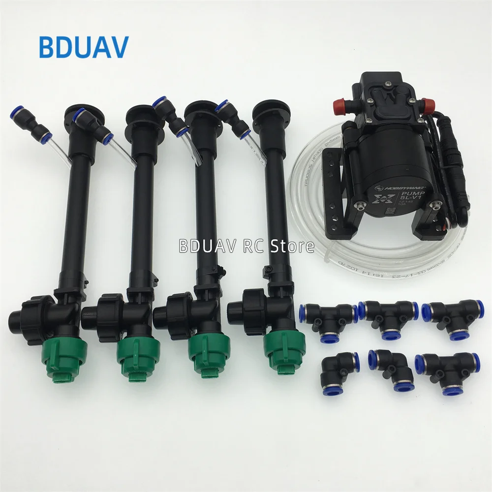 Spray System with Pressure Nozzles, hobbywing 5L 8L Brushless Water Pump Built-in ESC for 25kg 16kg 10kg for Agricultural drone