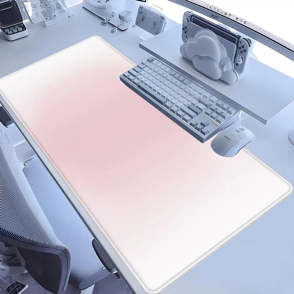 

Белый розовый геймерский коврик для мыши printon demand Коврик для мыши XXL Механический коврик для клавиатуры Натуральный каучук Офисный нескользящий мягкий настольный коврик