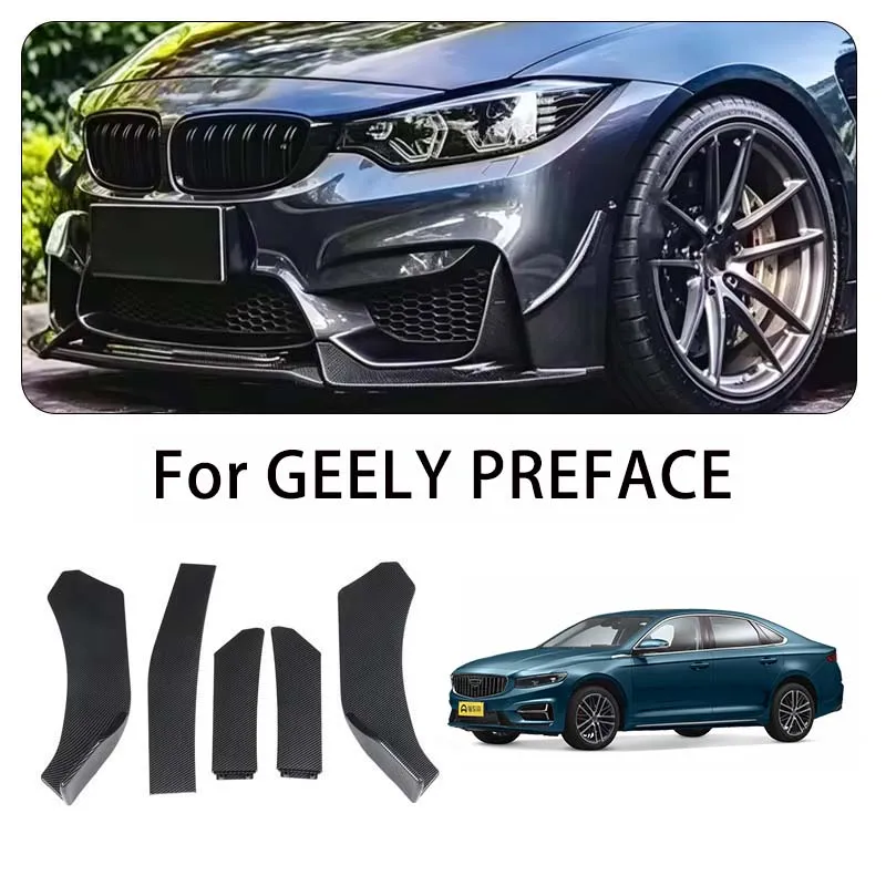 For GEELY PREFACE body kits 5-Segment Adjustable Front Bumper Lip Splitter Body Kit