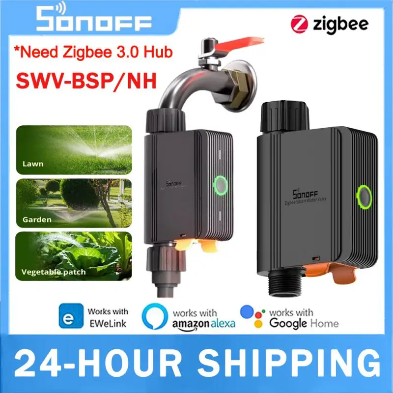 SONOFF SWV Zigbee Smart Water Valve IP55 Automatic Irrigation Easy Install Remote Control Time Schedule Via EWeLink Alexa Google