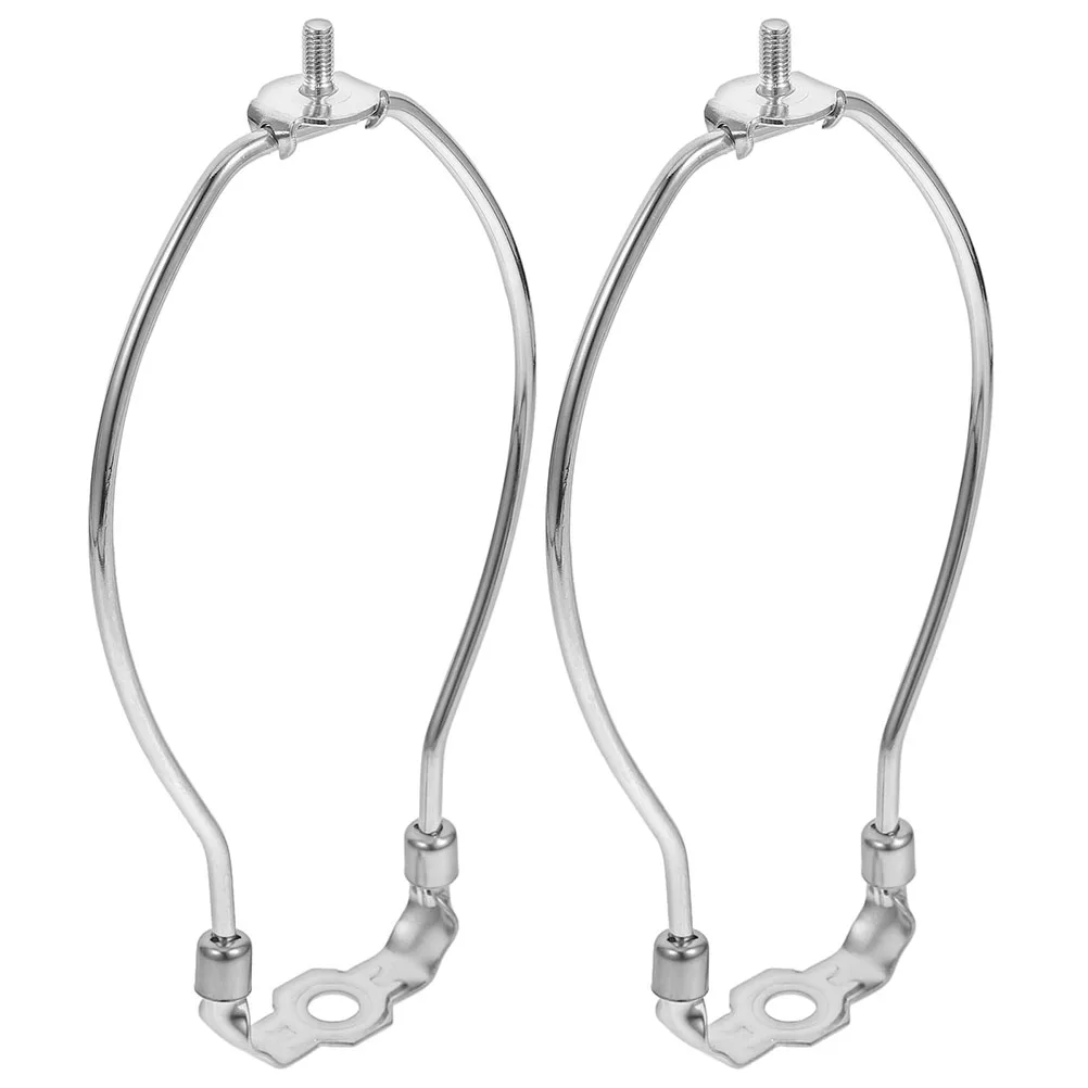 

2pcs Lamp Harp Bracket: Chrome 6 Inch Metal Horn Shade Frame Holder For Lighting Fixture Parts, Lamp Shade Adapter, Harp Saddle