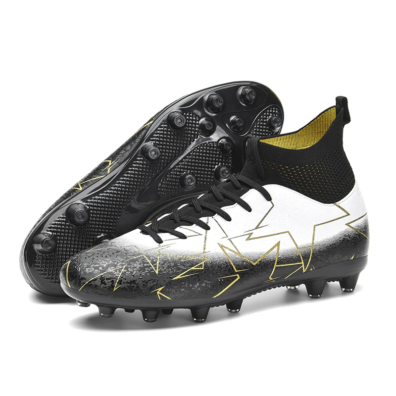 Outdoor Football Shoes Men Soccer Shoes Flywire Comfortable Training Long Spikes TF Grass Cleats Futsal Grass Match Sneakers