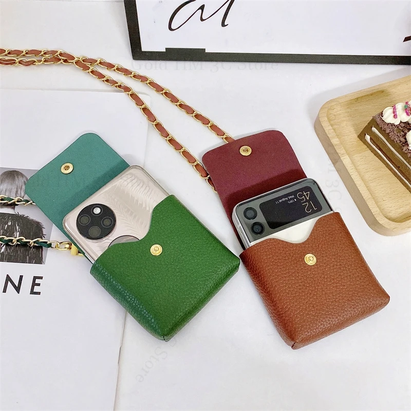 

Crossbody Lanyard Leather Phone Case For Samsung Z Flip7 FE 5G Card Slot Bag Phone Pouch For Galaxy Z Flip 7FE 7 6 5 4 3 5G Capa