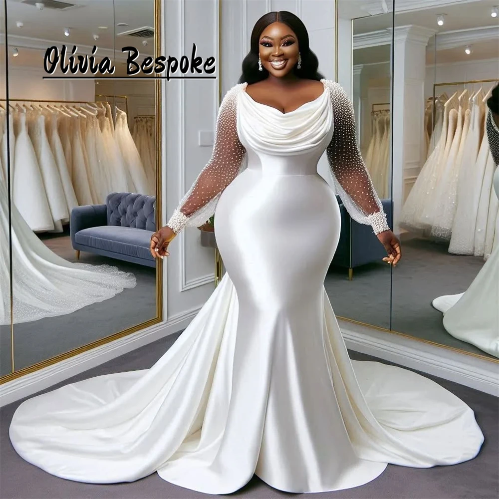 

Puff Long Sleeve Aso Ebi Wedding Dresses Luxury 2025 Beaded Sweetheart African Bridal Gowns vestidos novias boda Customized