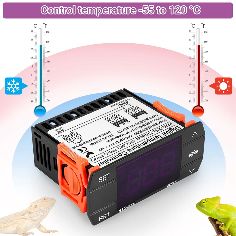 STC-3000 110V-220V 30A Press Digital Temperature Controller Thermostat With Sensor Controlling Tool