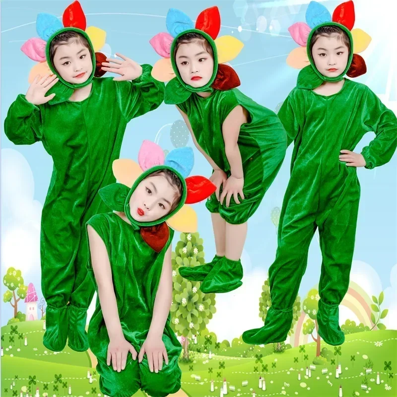 Green Trees Performance Clothes Halloween Costume for Kids Plants Cosplay Children Christmas Tree Cosplay Costumes Party Wear