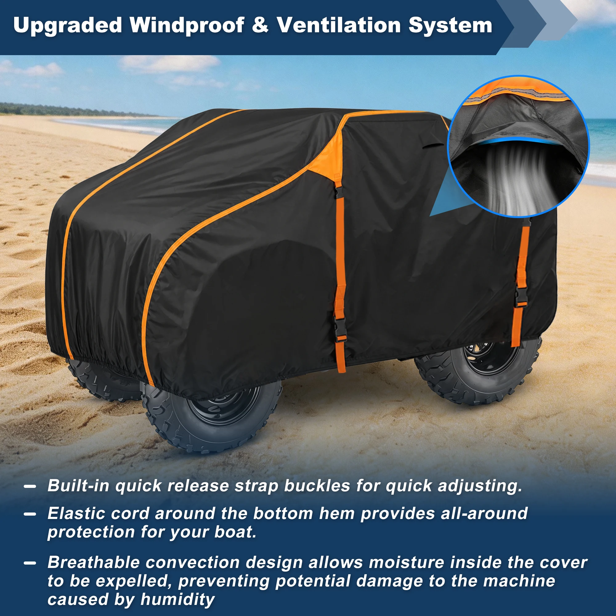 UXCELL ATV Cover For Honda FourTrax Rancher 420 2007-2026 4 Wheelers Quad Bike Cover Waterproof Oxford Cloth with PU Coating