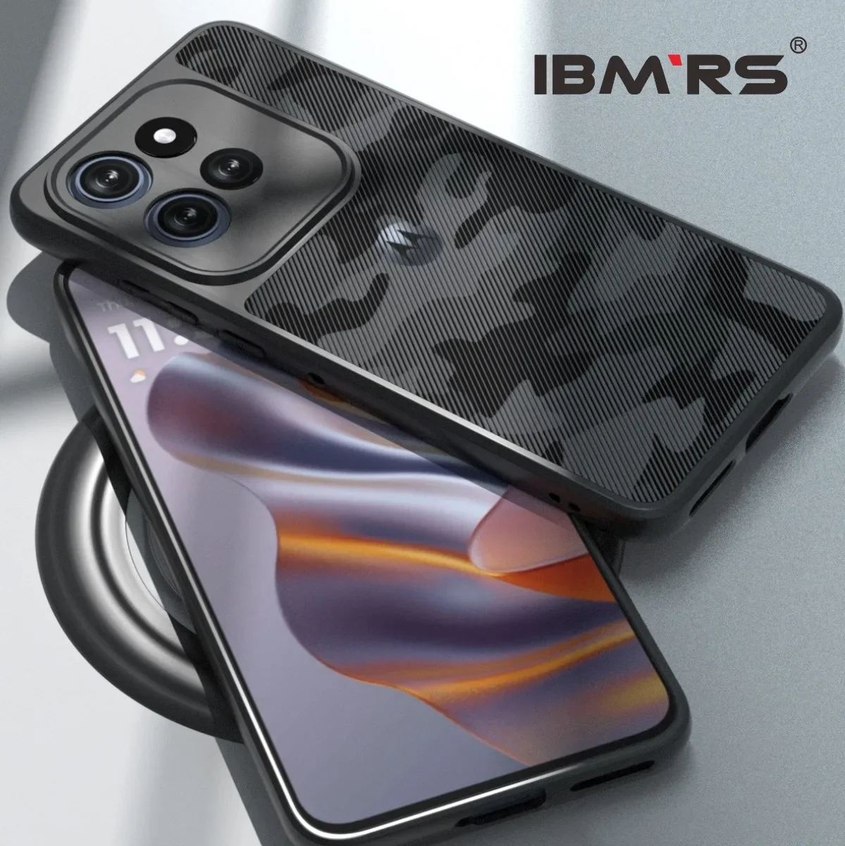 IBMRS for Motorola ThinkPhone 25 Case,ultra-sleek,raised edges protect camera & screen- Black camo