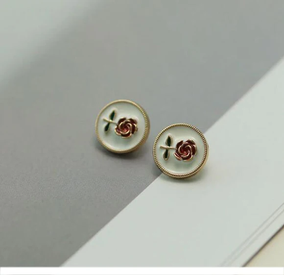 10 pcs/lot 크기: 12mm 우아한 꽃 금속 단추 생크 단추 장식 DIY 공예 (SS-1029)