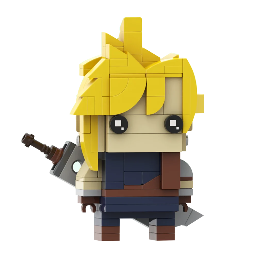 MOC Cloud Strife (FFVII) modello Brickheadz periferiche di gioco Building Block giocattoli educativi per regalo di compleanno per bambini