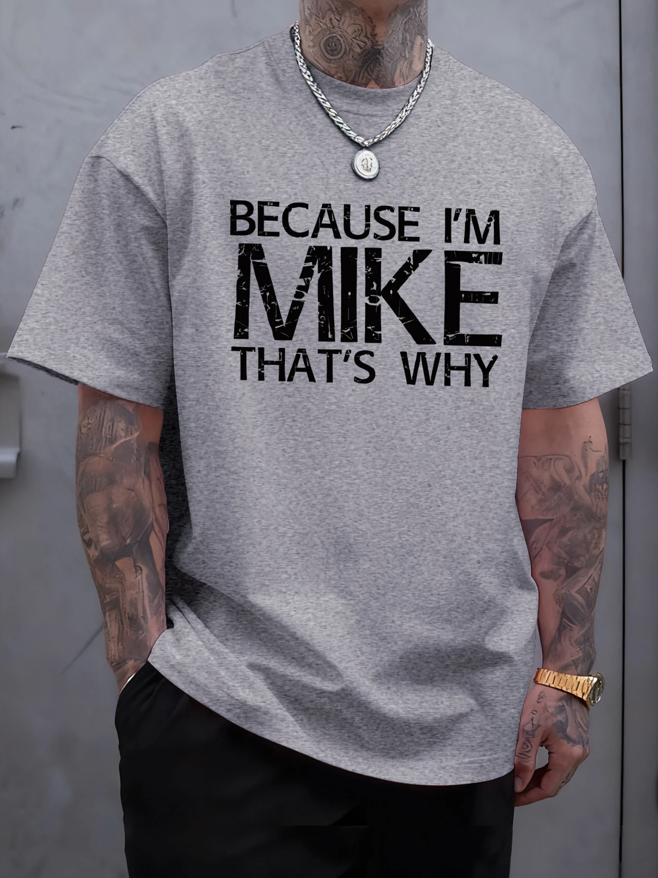 لأنني مايك لهذا السبب مضحك تي شيرت مطبوع رجالي الهيب هوب الصيف قصيرة الأكمام الملابس القطنية ملابس رياضية كاجوال قمة الموضة #1
