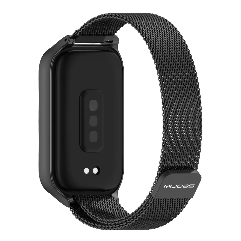 حزام لـ Mi Band 9 سوار معصم نشط لـ Mi Band 8 Active سوار ساعة معدني من الفولاذ المقاوم للصدأ لاستبدال Redmi Band 2