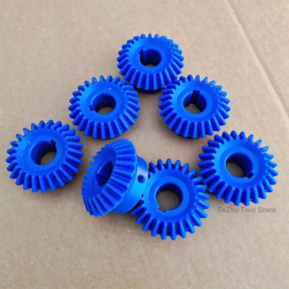 1Pc 90 Degree 1Mod/1.5Mod 15 Teeth-30 Teeth Blue Nylon Bevel Gear Speed Ratio 1:1 Meshing Angle Gear Round Bore & Keyway Bore