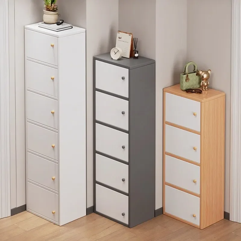 for Narrow High Vertical Shoe Cabinet Household Door Storage Integrated Against Wall 2025 New Multi-layer Entrance Locker
