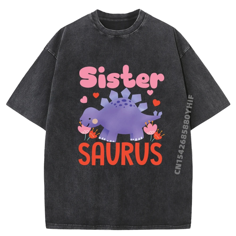 

Белая футболка с рисунком сестры Saurus для младших и старших сестер, мужская одежда, забавная стираная рубашка, мужские футболки с рисунком