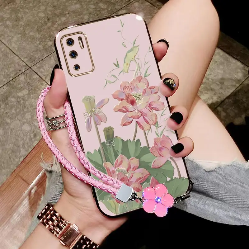 ملاحظة 10 الصيف لوتس سوار تصفيح جراب هاتف ل Xiaomi Redmi ملاحظة 11 11Tpro 9 8T 11S 9Pro 12pro 10S 10T 11T 11SE 9T غطاء