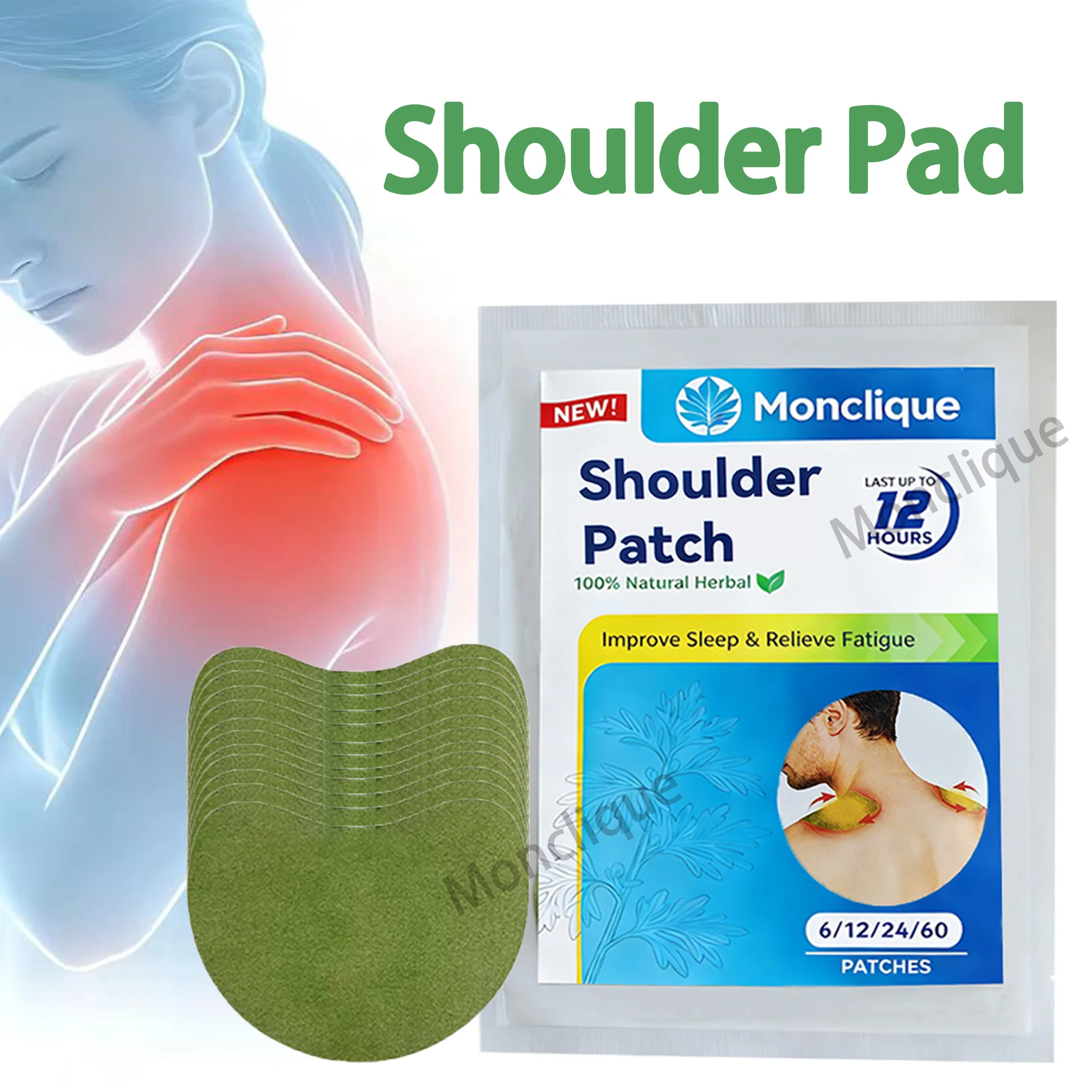 6/60PCS Shoulder Neck Patch Deltoid Muscle Massage Patch Deep Penetration Care Acupuncture Patch Lasting Fit Breathable Knee Pad