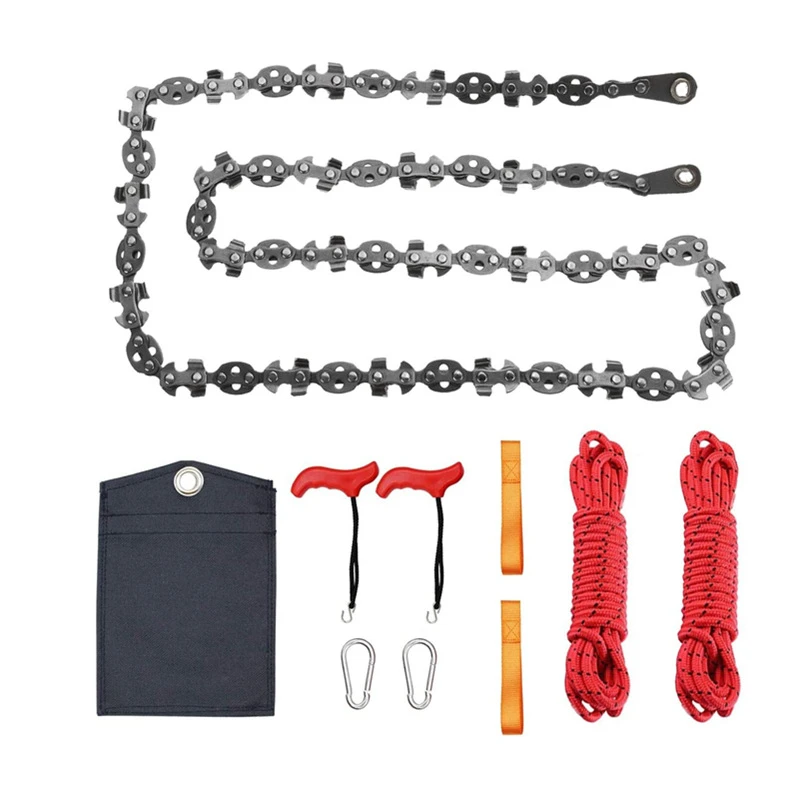 

Outdoor Hand Rope Chain Saw Sharp Manual Tree Limb Chain Saw with 68 Teeth Folding Pocket Rope Chainsaw Tree Cutting Tool