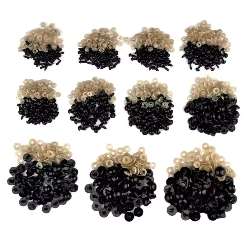 100-200pcs 5-16mm Eyeball Doll Accessories Black Plastic Plush Safety Eyes Amigurumi For Toys 5mm 8mm DIY Funny Toy Eyes Animal