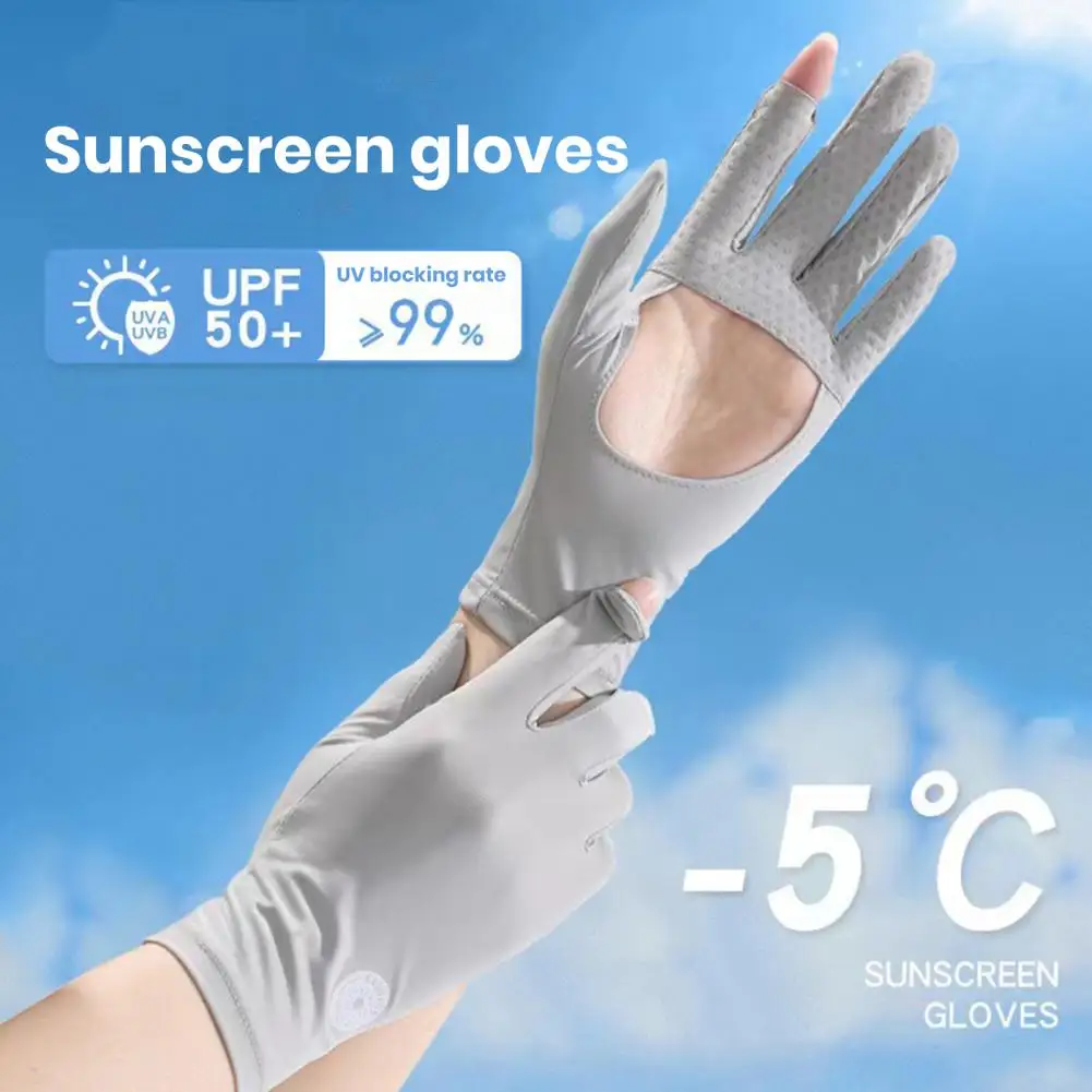 Touch Screen Gloves Uv proof Full Finger Sports Gloves with Breathable Hollow Design Compatibility for Outdoor