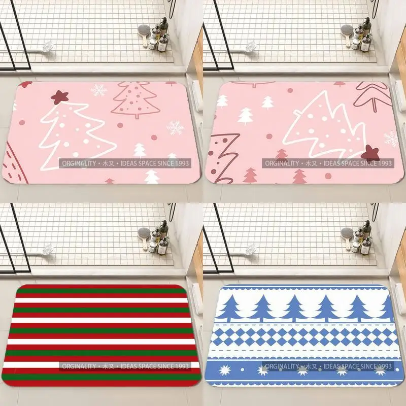 

Pink Christmas Tree Mat Living Room Decoration Home Sofa Non-Slip Carpet Study Bedroom Tatami Children'S Soft Floor Mat