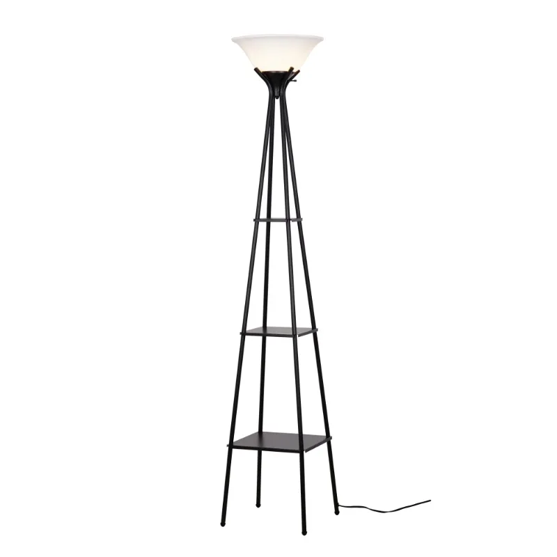 

NEW Metal Etagere Floor Lamp Charcoal Finish