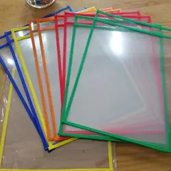 10x Transparent Reusable Dry Erase Pocket Write Wipe File Storage Bag Stationery