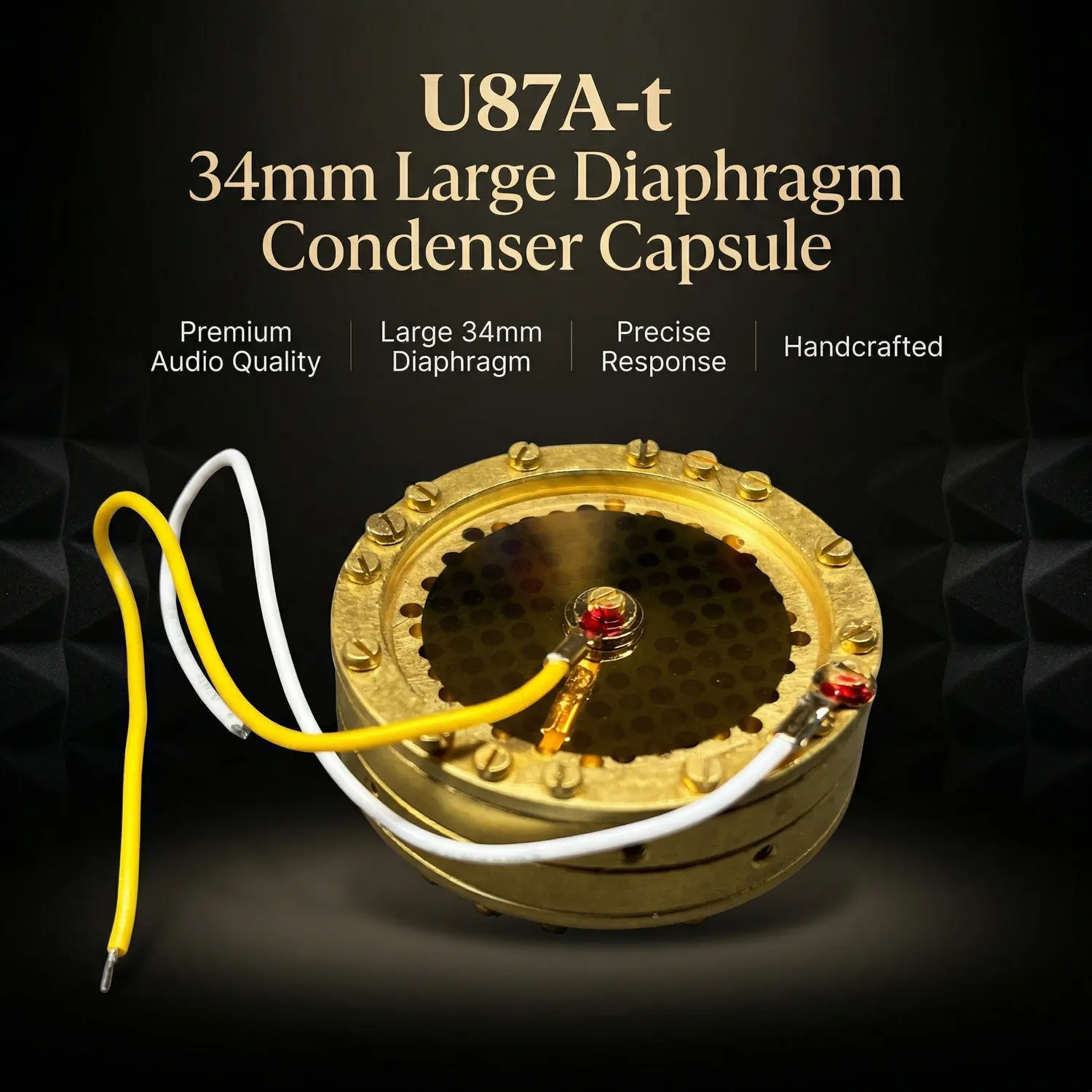 JackAuio U87A-T Customized Edition 34mm Big Vibrator Condenser Microphone Mist Head Mi Core Capsule Microphone Head