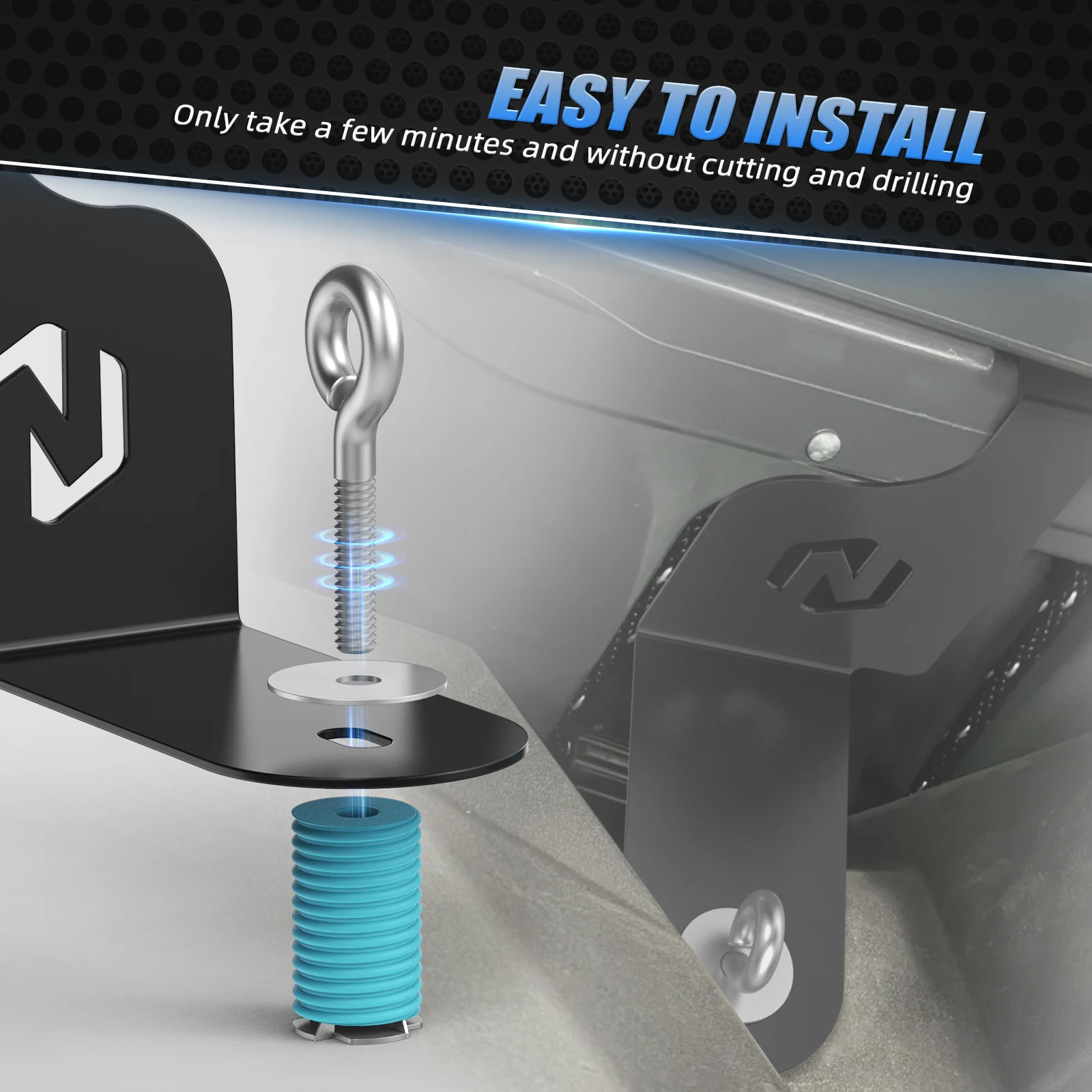 UTV برودة يتصاعد ل Yeti 35 برودة ل Polaris RZR XP 1000 EPS 4 2015-2021 التعادل أسفل المراسي بين قوسين Q235 الصلب 2016 2017 2020 #6