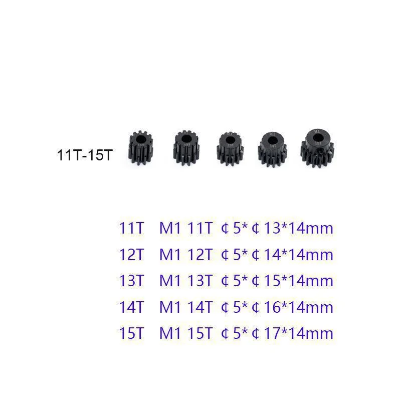 1/5PCS Metal Steel M1 Pinion Gear Sets 21T 22T 23T 24T 25T 5mm Shaft Motor Gears with Hex Key for 1/10 RC Brushless Brush Motor