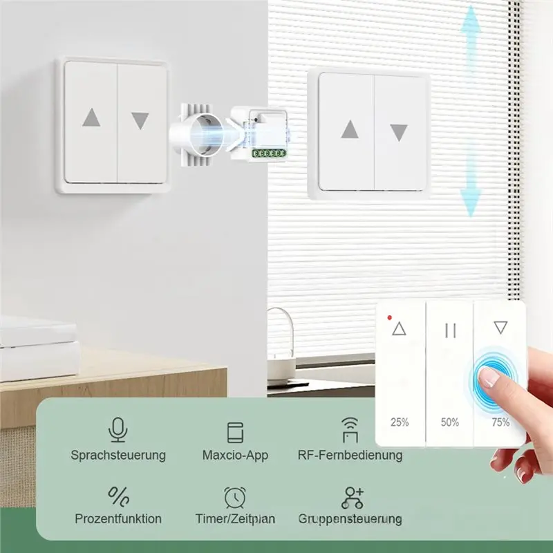 DT51 Smart WiFi Curtain Switch Module for Roller Blinds & Shutter Motor, Voice Control Mini Module for Home Automation
