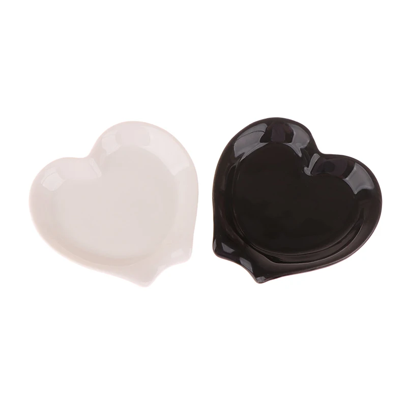 Creative Heart Shaped Ceramic Spoon Rest Pad Coffee Spoon Holder Soup Ladle Rack Kitchen Utensils Tableware Organizer