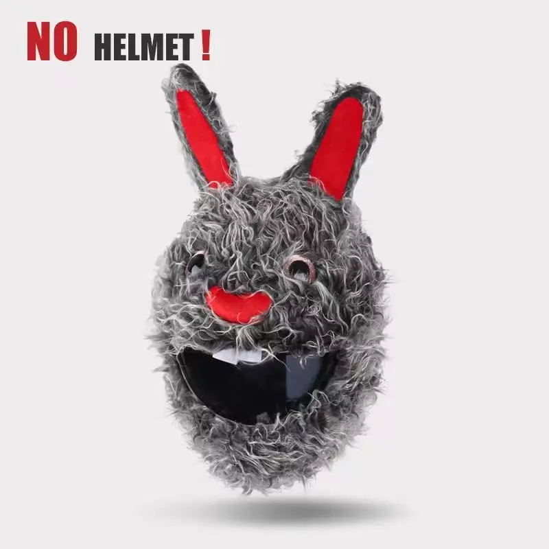 Motorcycle Helmet Cover Cute Cartoon Plush Helmets Hat With Crazy Large Flexible Ears Funny Helmet Protective Case For Riding