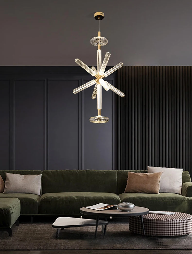 Novelty Clear Glass Gold Chandeliers