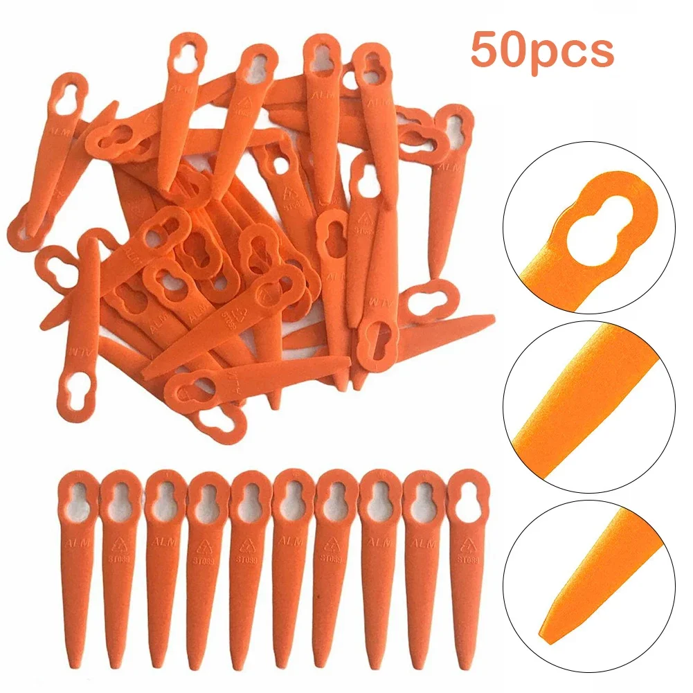 50 st Plastic Messen Voor STIHL FSA 45 Draadloze Grastrimmer Maaikoppen Vervanging duurzaam Mes Voor Gras Cutter Grasmaaier