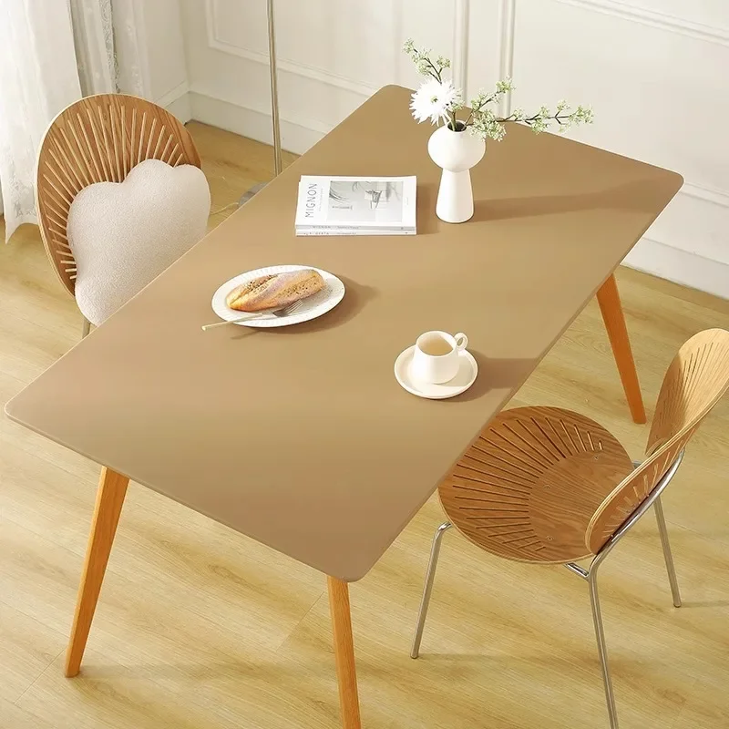 Leather All-inclusive Tablecloth Water-free Anti-scalding Anti-oil Light Luxury High-end Tablecloth Coffee Fabric Table