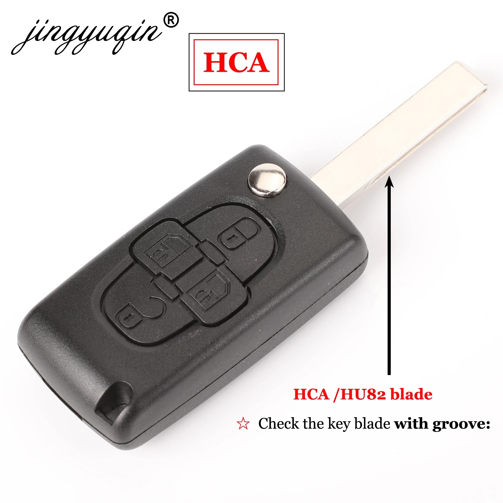 jingyuqin ASK/FSK 433Mhz 4 Buttons Flip Floding Remote Key Fob Control For Peugeot 1007 For Citroen C8 VA2/HU82 Blade CE0523