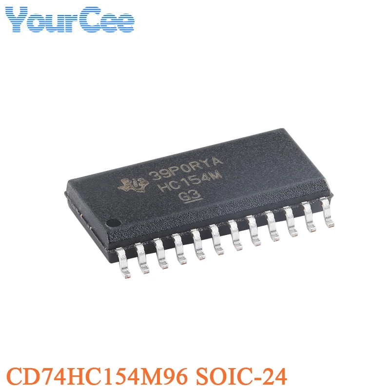 CD74HC154M96 SOIC-24 39P0RYA HC154M High-Speed CMOS Logic 4-Wire to 16-Wire Decoder Multi-Signal Splitter