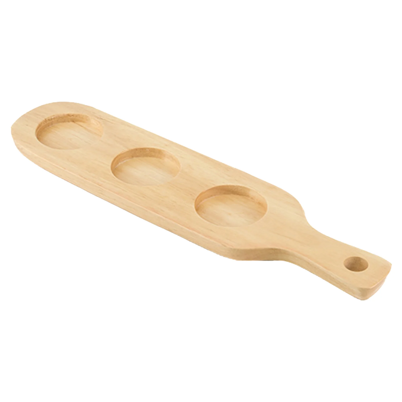 

1pc Wooden Cup Holder Sturdy Waterproof Thickened Coaster Three-Slots Design Wine Serving Tray Household Decorative Cup Cushion