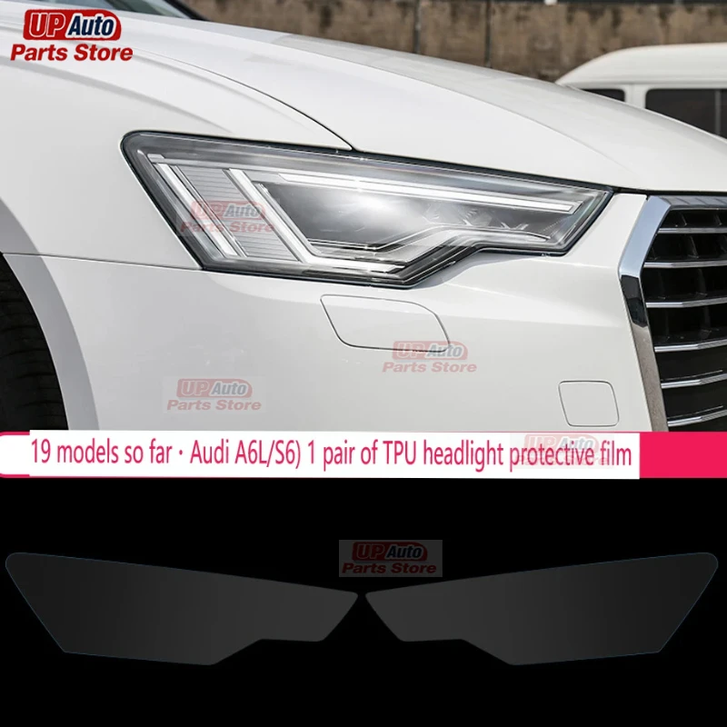 

2 шт. защитная пленка для фар автомобиля, восстановление фар, прозрачная черная наклейка из ТПУ для Audi A6L S6 2016-2024, аксессуары