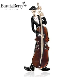Beaut&Berry Classic Enamel Piano Note Brooches for Women Music Character Pins Casual Party Accessories Gifts Friends Decoration