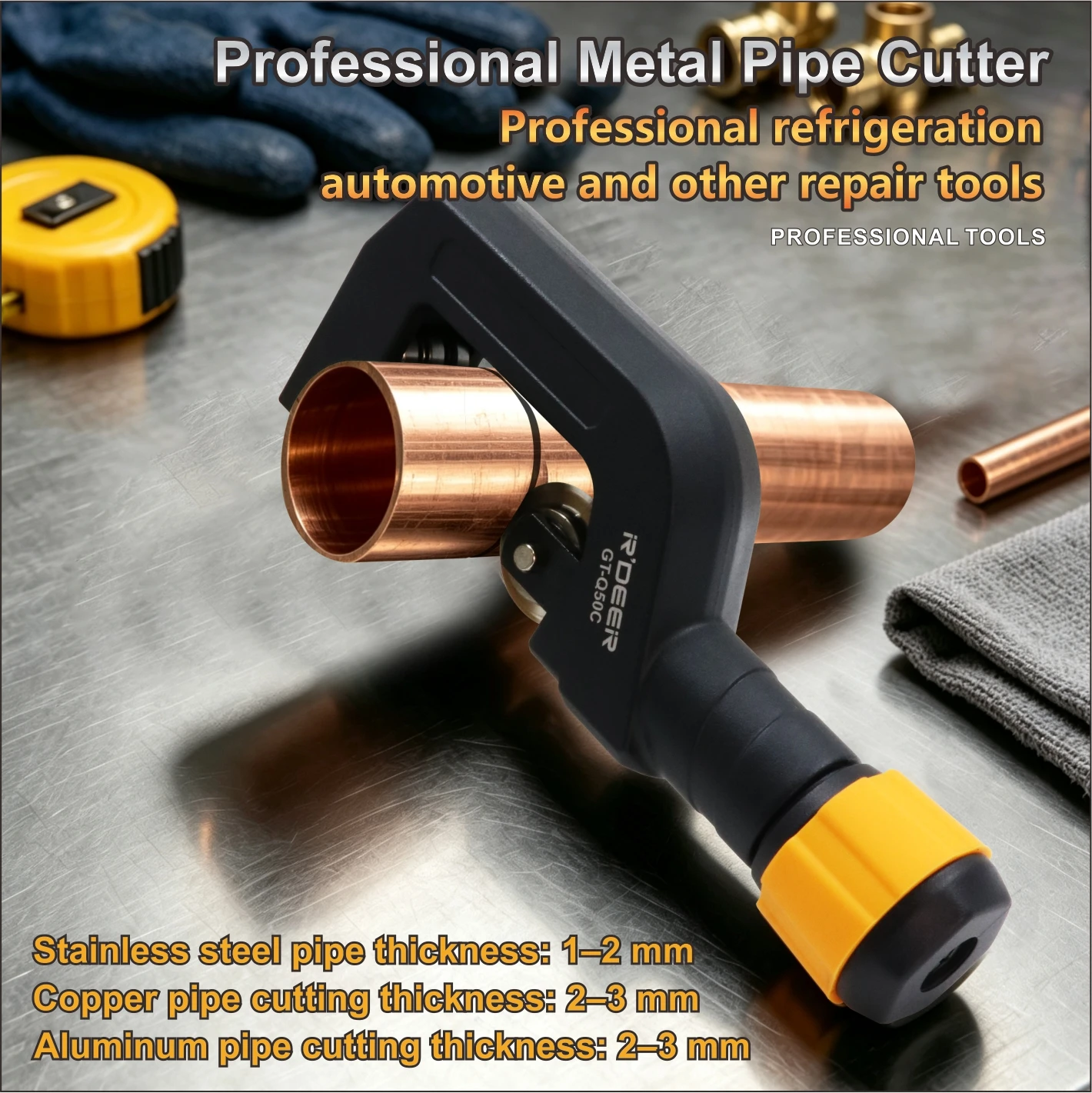 R'DEER Multifunction Manual Pipe Cutting Tool Stainless Steel Tube Cutter With Special Tapered Roller Bearing For Cutting Copper