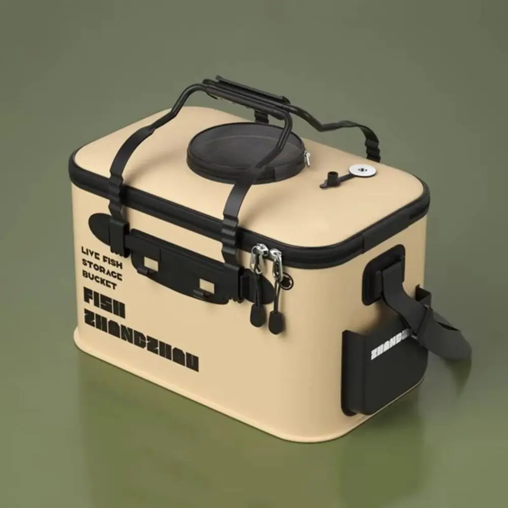 

Rectangular Live Fish Bucket Foldable Thickened Fishing Bucket EVA Material 12L/22L Capacity Live Fish Box Fishing Tackle