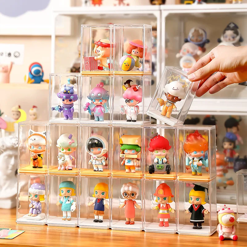 Acrylic Clear Mystery Box Display Case Dust Proof Toys Storage Box for Jasmine Bubble Matt Doll Organizer Stackable Showcase