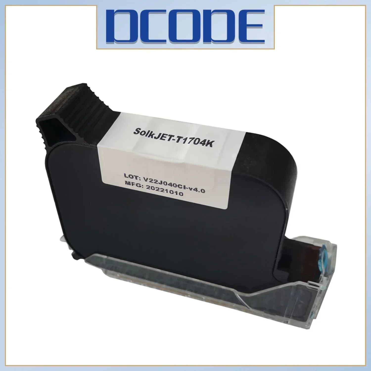 DCODE T1704K 12.7mm Original High Adhesion Ink Cartridge Fast Drying Water-proof Solvent Ink Online Handheld Inkjet Printer Ink