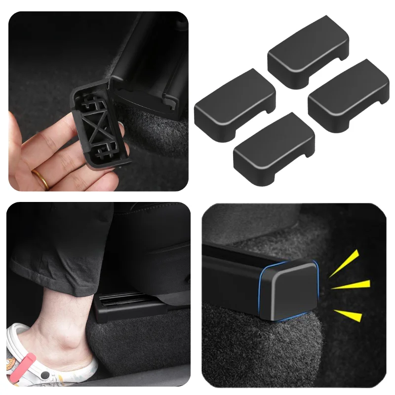 4/8Pcs Car Seat Guide Rail Silent Rubber Cushion Reduce Sliding Squeaky Noise Anti Vibration Buffer Pads Auto Accessories