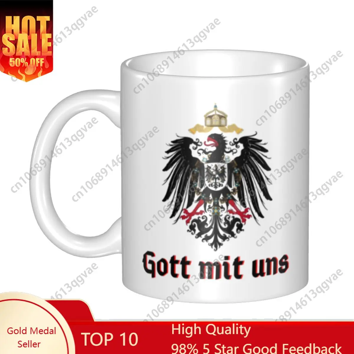 

German Empire Flag Ceramic Mug Customized Coffee Cups Creative Gift 11 Oz Ceramic Mugs Water Drinking Tee Juice Cups