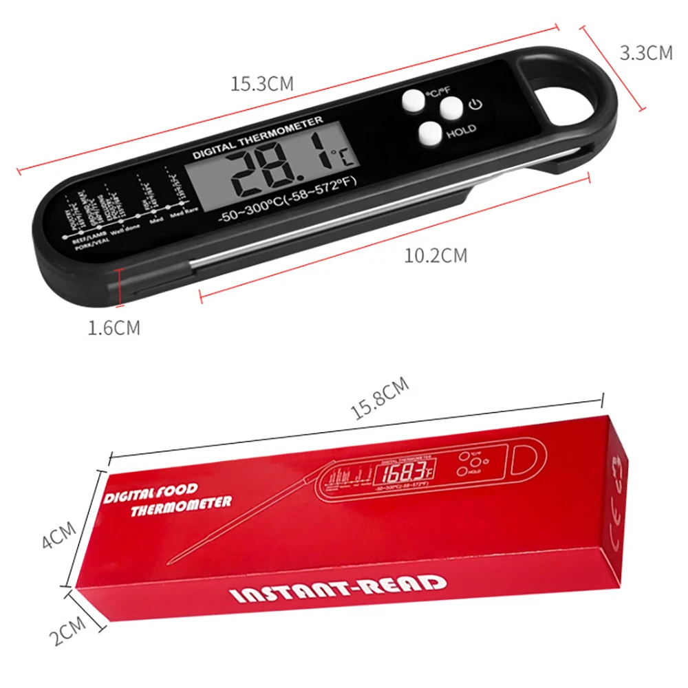 Household Explosive Digital Display Folding Meat Thermometer Barbecue BBQ Kitchen Food Thermometer Baking