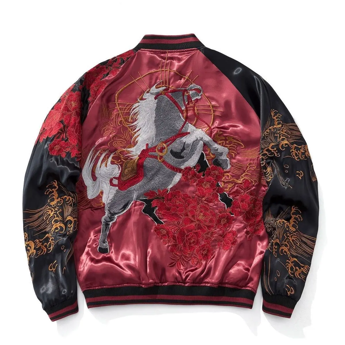 Men's Heavy-Print Hamamatsu Baseball Jacket Spring 2026 Fashionable Windproof Long Sleeve Zipper Closure Animal Patterned Out...