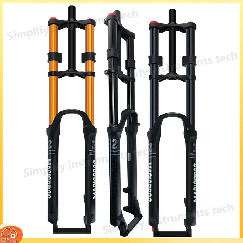26 27.5 29 Inch MTB Air Suspension Fork Dual Crown Aluminum Alloy Mountain Bike Front Fork for Downhill Cycling 15x100 15x110